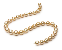 10.1-12.5mm Söderhavet Halsband i Golden 18-inch Guld